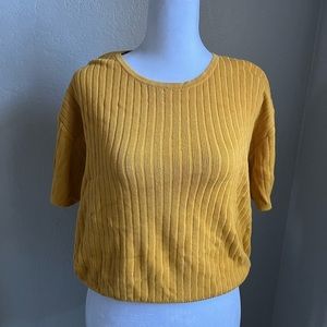 Cute Vintage Yellow Short Sleeve Sweater